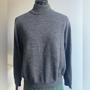 Vintage Charter Club 100% Merino Wool Turtle Neck Gray Sweater Women's Size XL